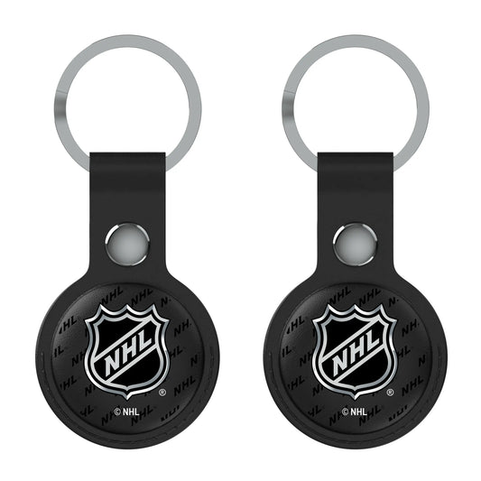 NHL Fashion Pattern Black Airtag Holder 2-Pack