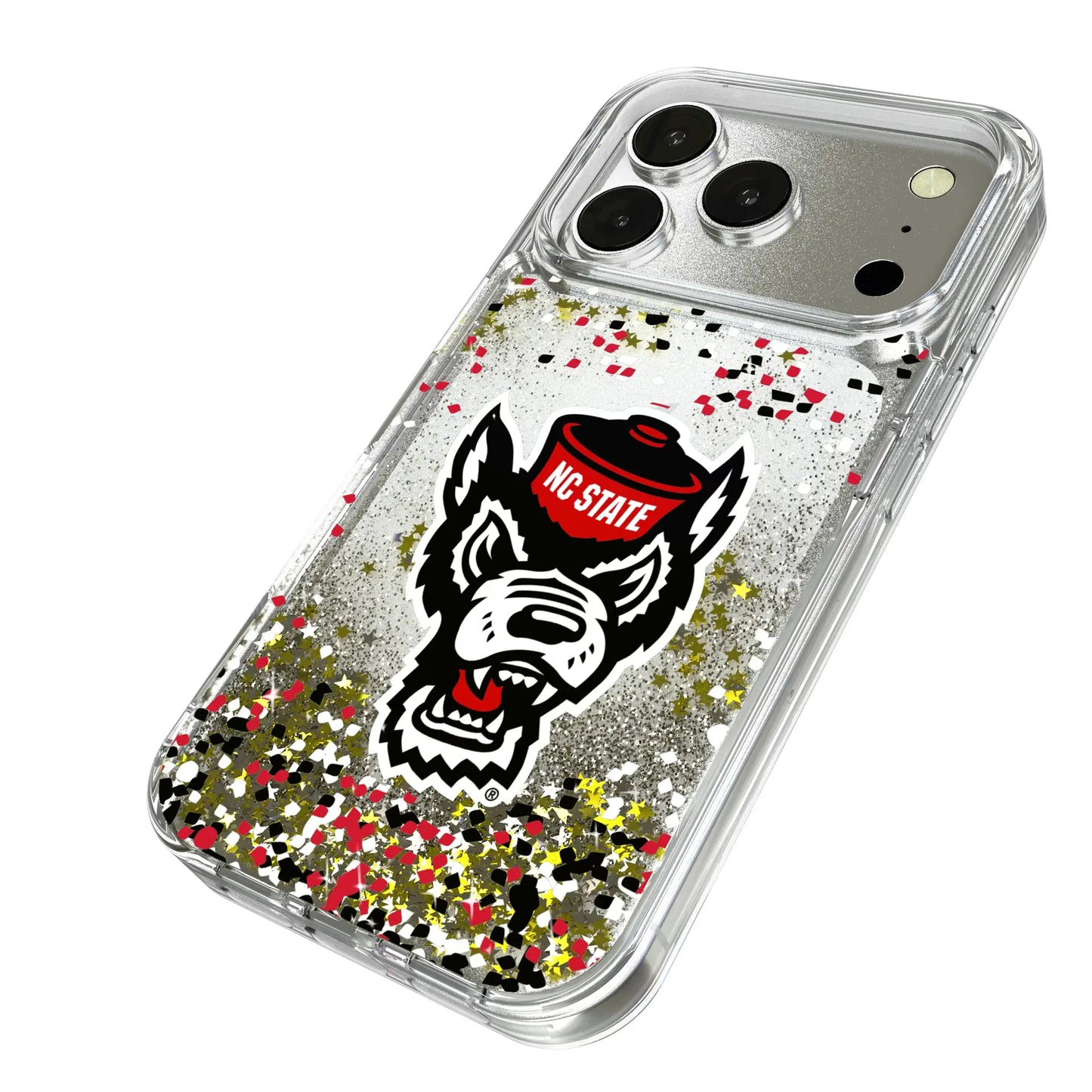 North Carolina State University Wolfpack Confetti Glitter Phone Case for Apple iPhone