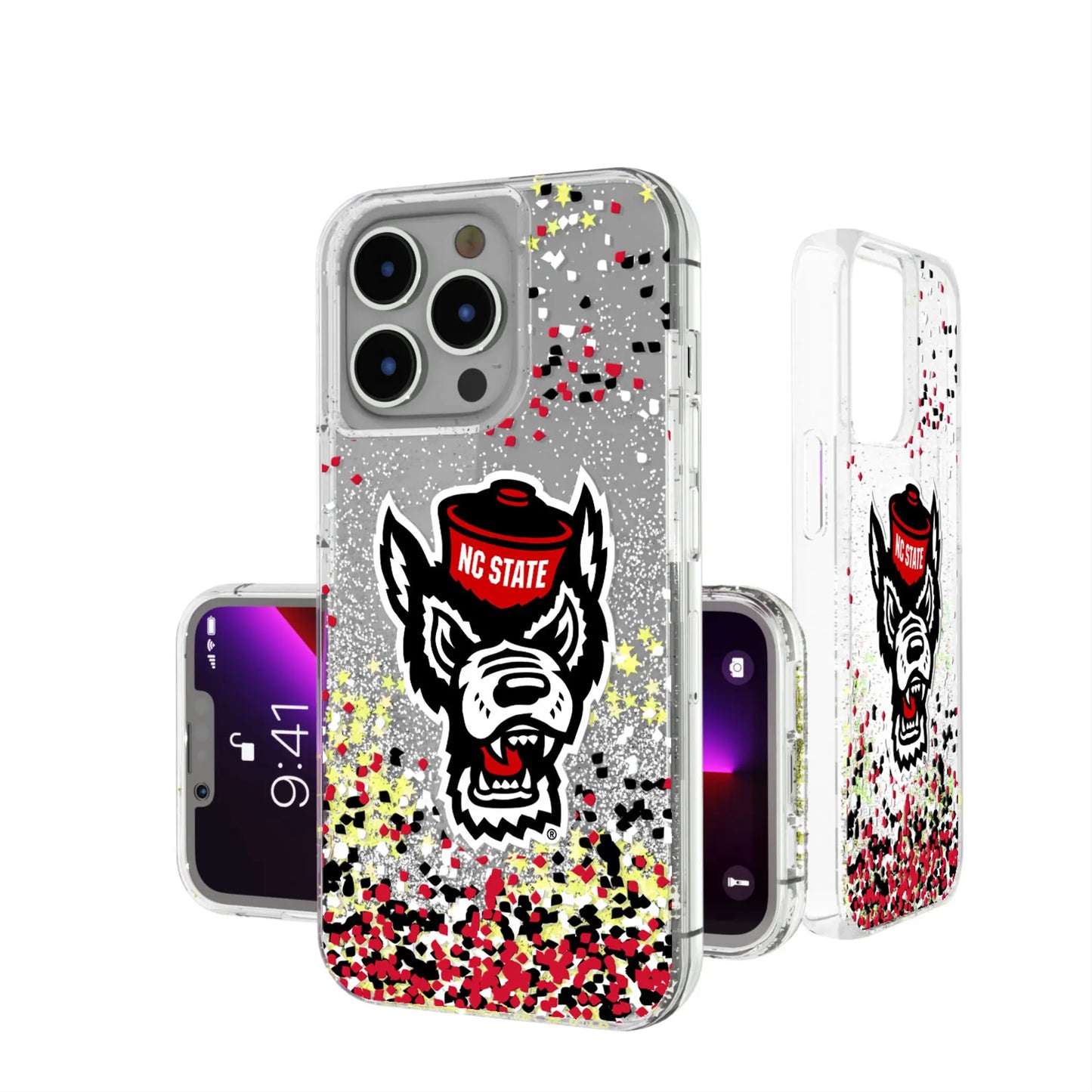 North Carolina State University Wolfpack Confetti Glitter Phone Case for Apple iPhone