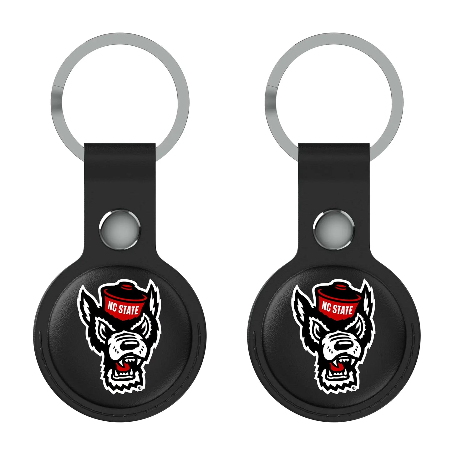 North Carolina State University Wolfpack Insignia Black Airtag Holder 2-Pack