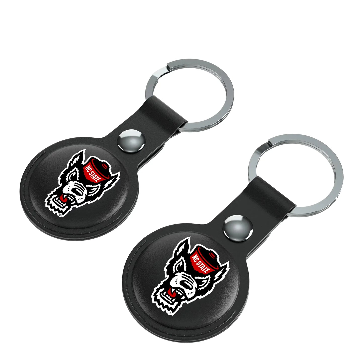 North Carolina State University Wolfpack Insignia Black Airtag Holder 2-Pack