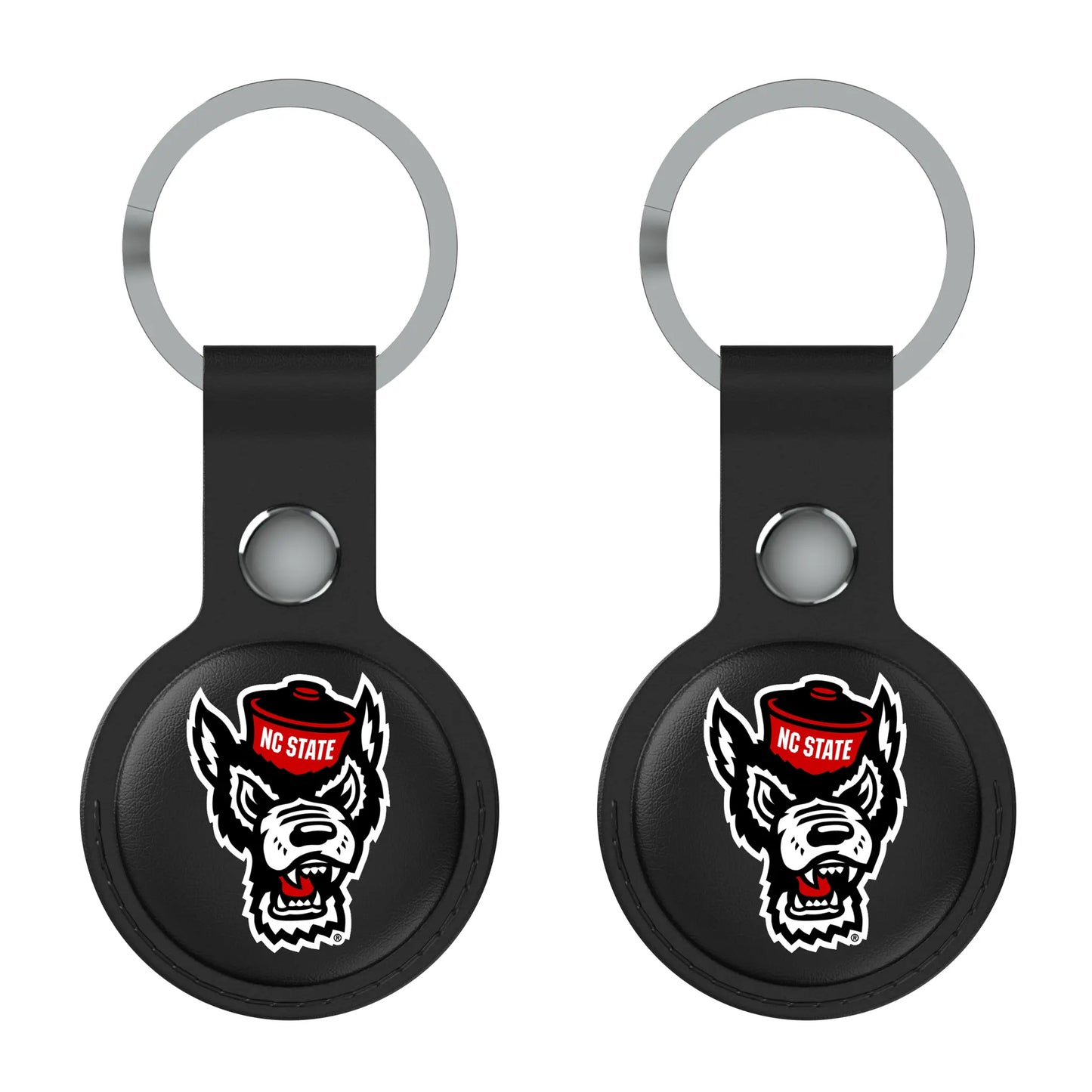 North Carolina State University Wolfpack Insignia Black Airtag Holder 2-Pack