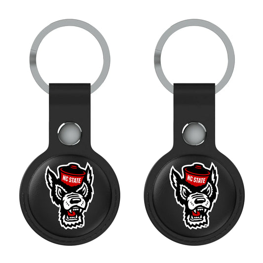 North Carolina State University Wolfpack Insignia Black Airtag Holder 2-Pack