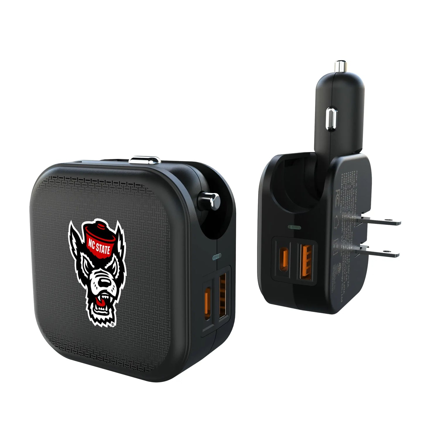 North Carolina State University Wolfpack Linen 2 in 1 USB A/C Charger