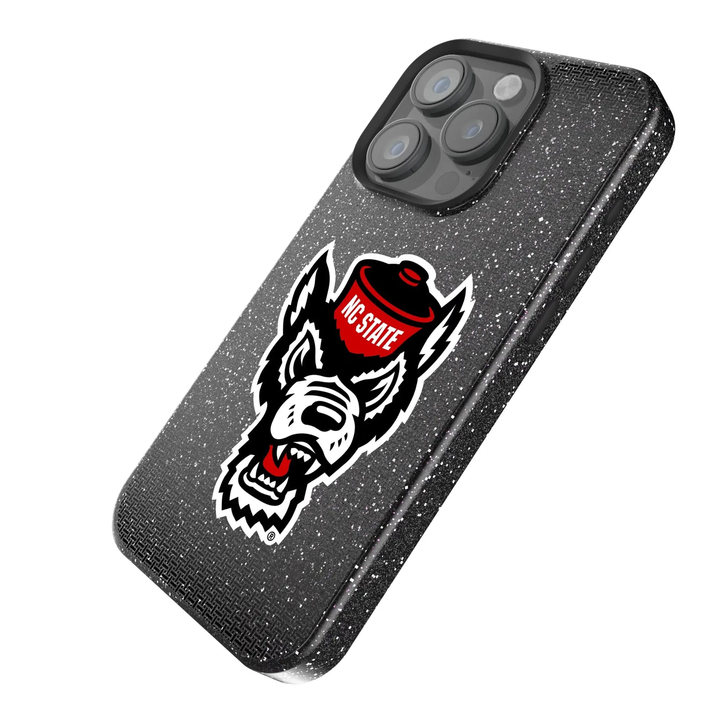 North Carolina State University Wolfpack Linen Black Bling Phone Case for Apple iPhone