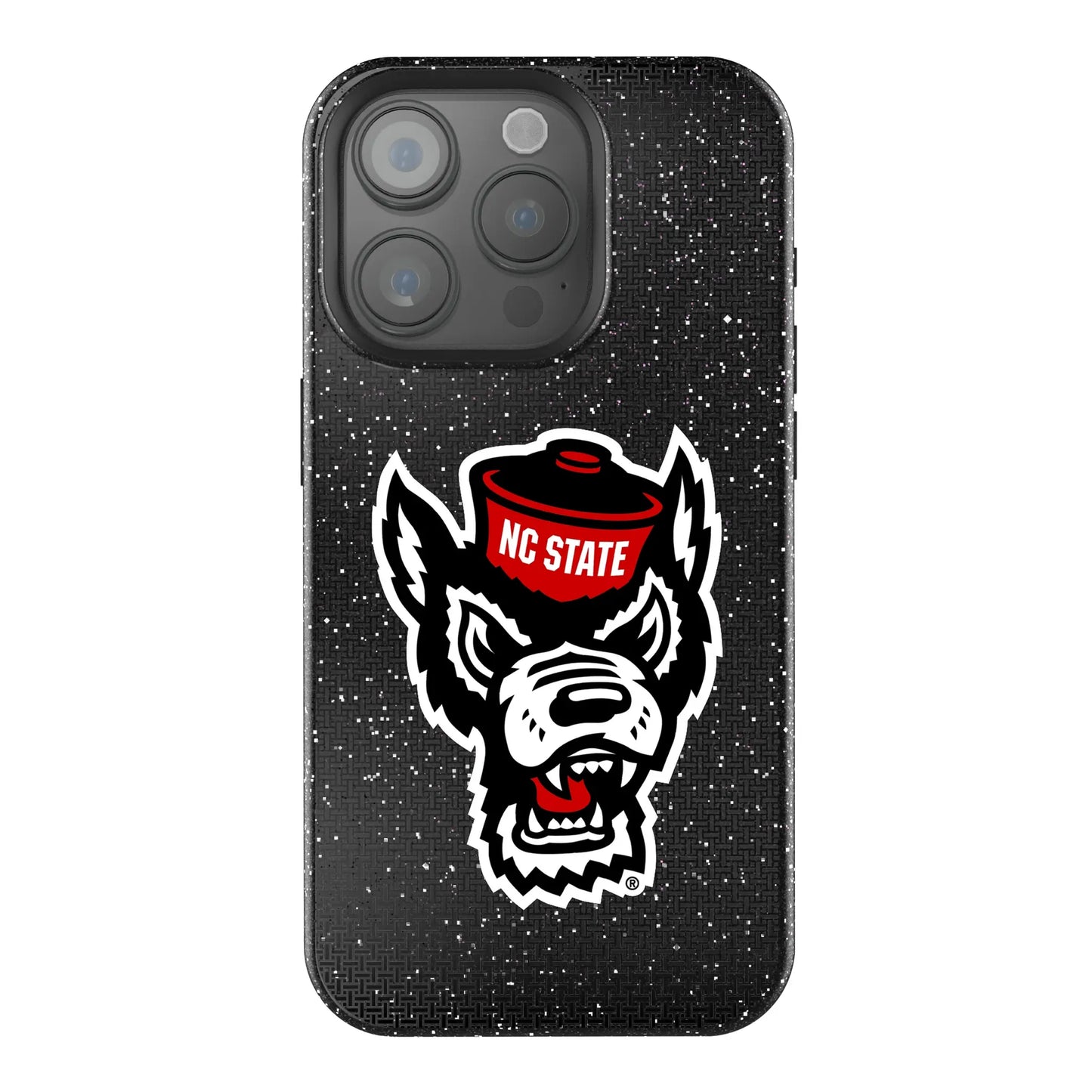 North Carolina State University Wolfpack Linen Black Bling Phone Case for Apple iPhone