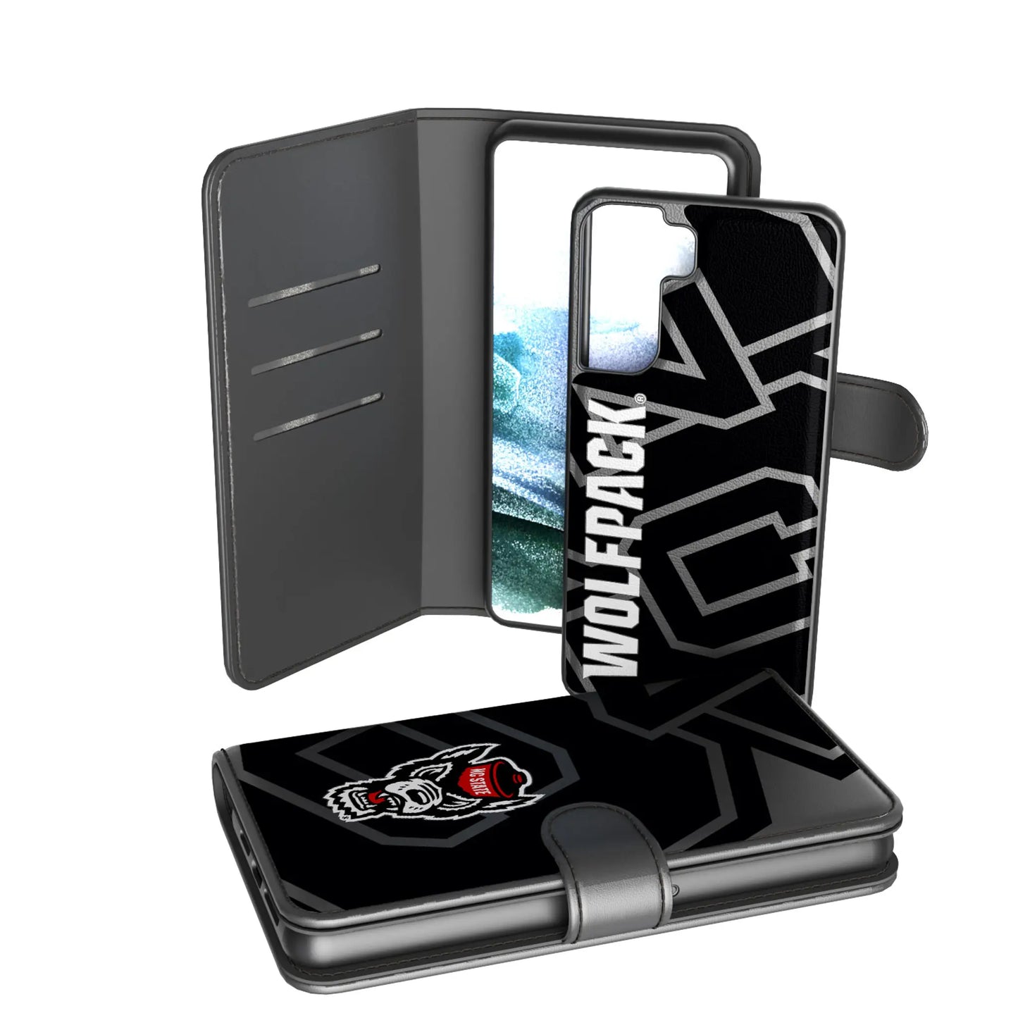 North Carolina State University Wolfpack Monocolor Tilt Wallet Phone Case for Apple iPhone