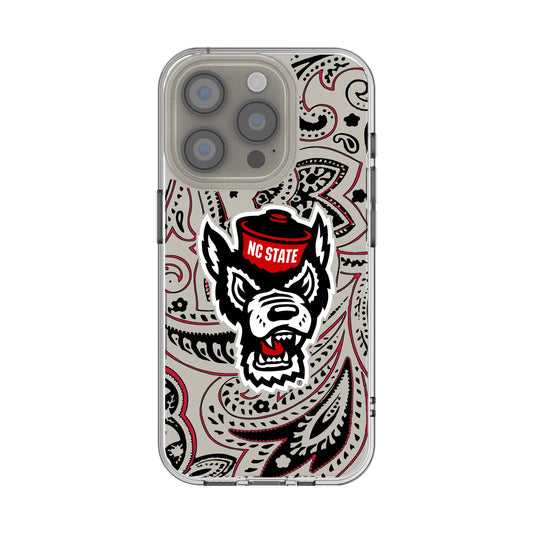 North Carolina State University Wolfpack Paisley Clear Phone Case for Apple iPhone