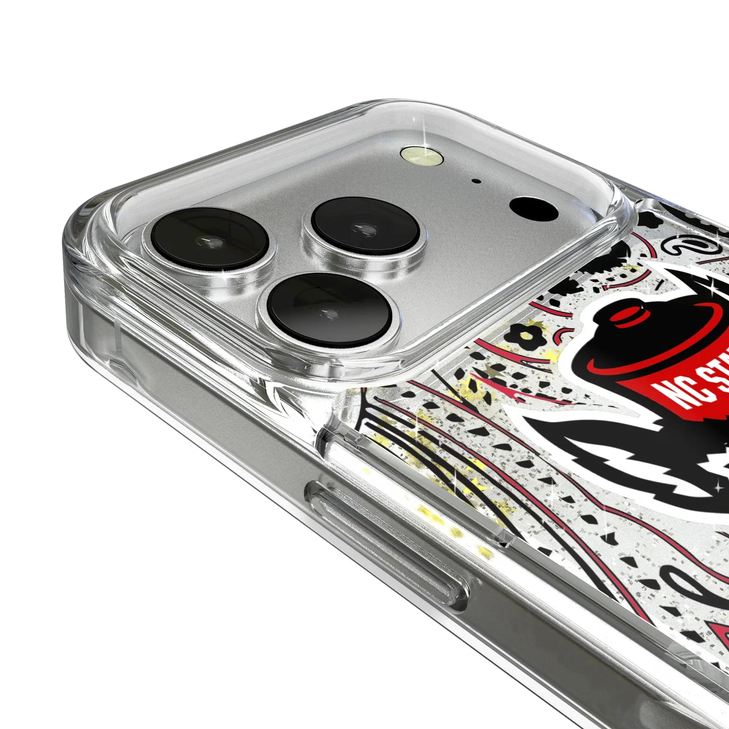 North Carolina State University Wolfpack Paisley Glitter Phone Case for Apple iPhone