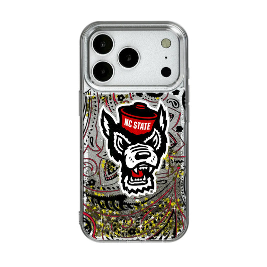 North Carolina State University Wolfpack Paisley Glitter Phone Case for Apple iPhone