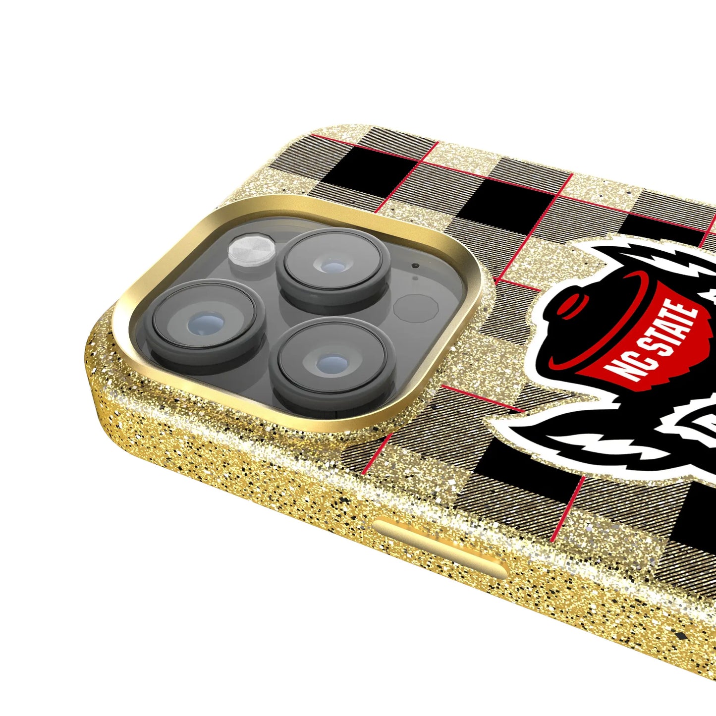North Carolina State University Wolfpack Plaid Bling Phone Case for Apple iPhone