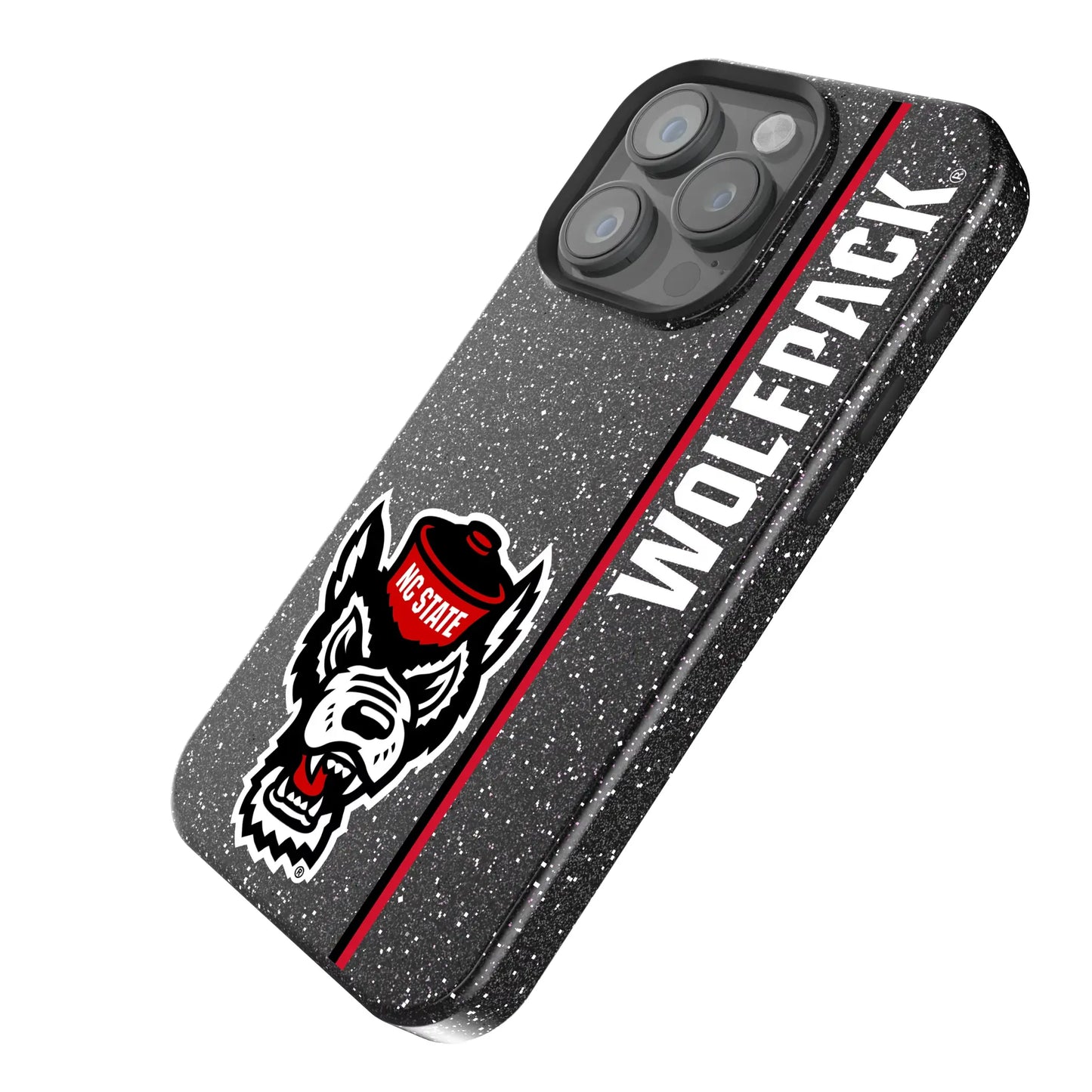 North Carolina State University Wolfpack Sidebar Black Bling Phone Case for Apple iPhone
