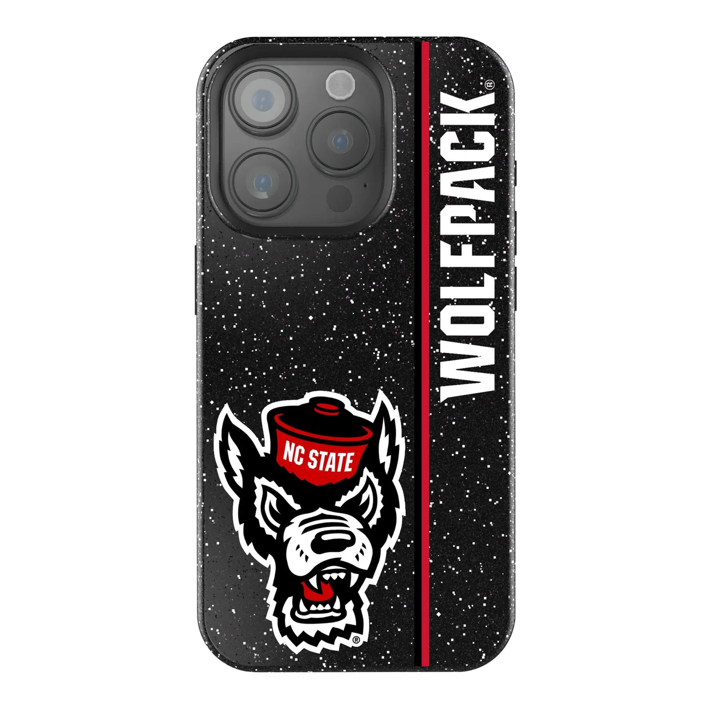 North Carolina State University Wolfpack Sidebar Black Bling Phone Case for Apple iPhone