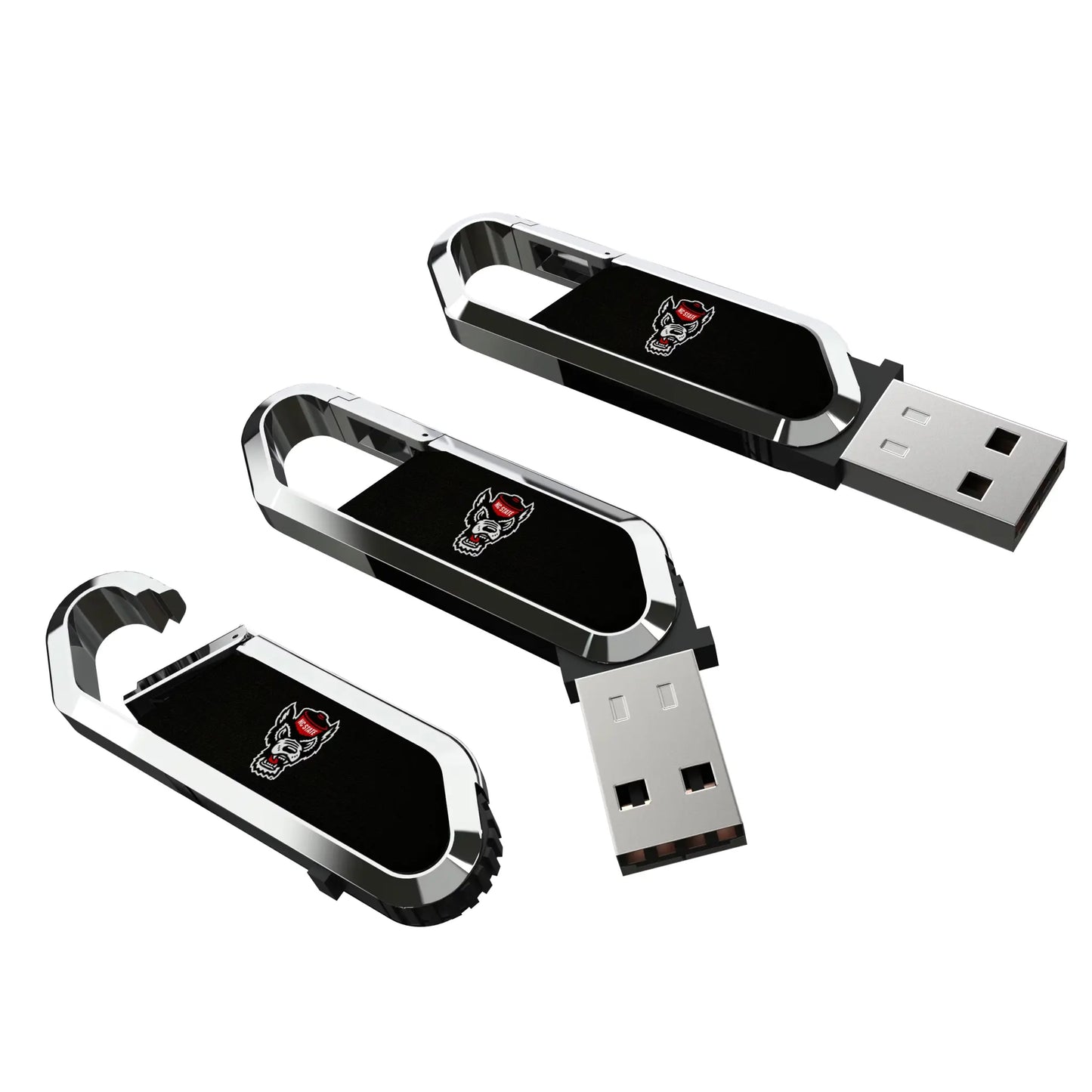 North Carolina State University Wolfpack Solid USB 64GB Clip Style Flash Drive