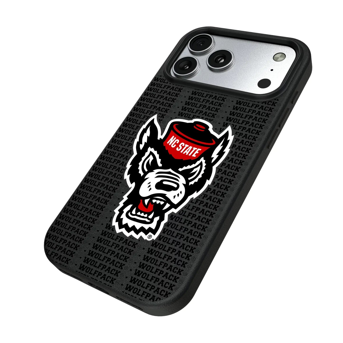 North Carolina State University Wolfpack Text Backdrop MagSafe Compatible Phone Case for Apple iPhone