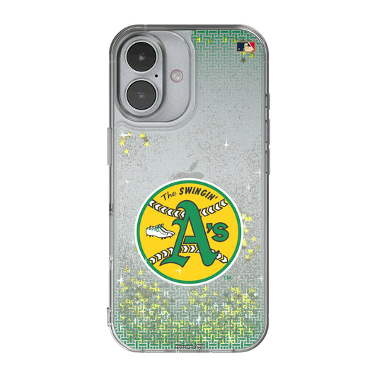 Oakland As 1971-1981 - Cooperstown Collection Linen Glitter Phone Case for Apple iPhone