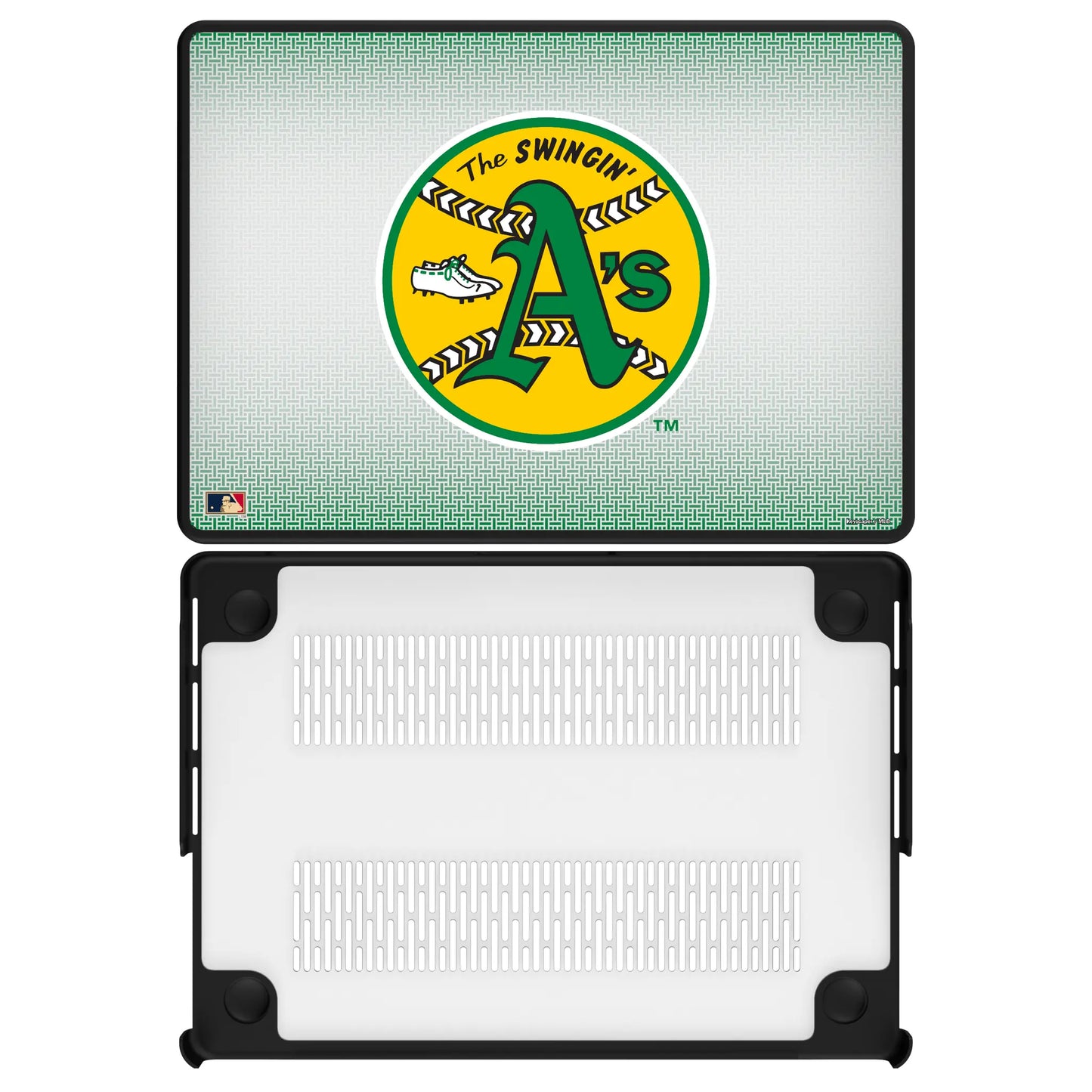 Oakland As 1971-1981 - Cooperstown Collection Linen Laptop Case for Apple MacBook
