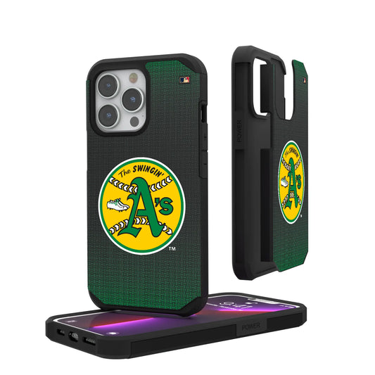 Oakland As 1971-1981 - Cooperstown Collection Linen Rugged Phone Case for Apple iPhone