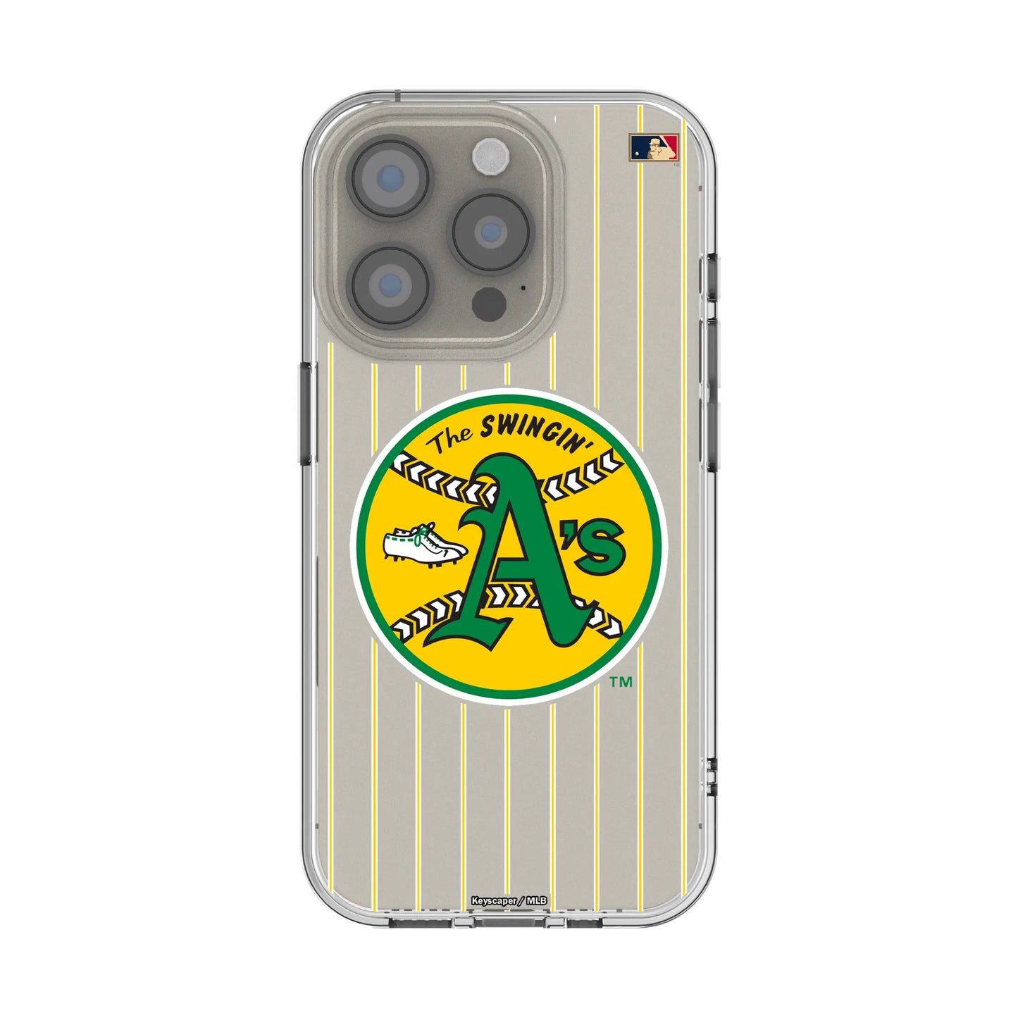 Oakland As 1971-1981 - Cooperstown Collection Pinstripe Clear Phone Case for Apple iPhone