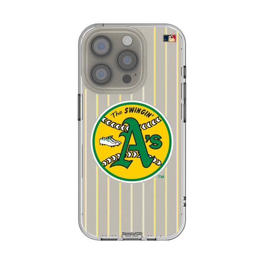 Oakland As 1971-1981 - Cooperstown Collection Pinstripe Clear Phone Case for Apple iPhone
