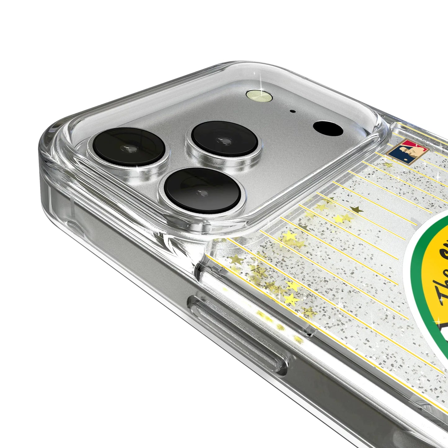 Oakland As 1971-1981 - Cooperstown Collection Pinstripe Glitter Phone Case for Apple iPhone