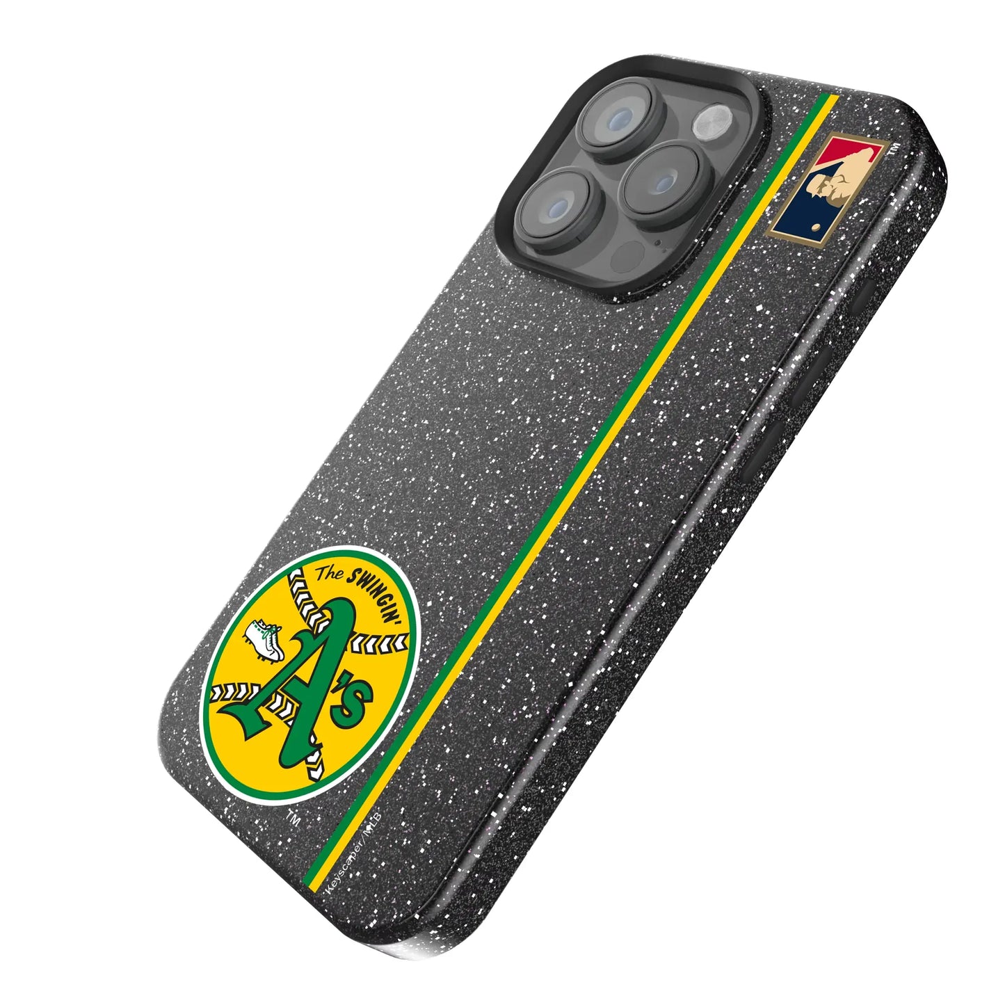 Oakland As 1971-1981 - Cooperstown Collection Sidebar Black Bling Phone Case for Apple iPhone
