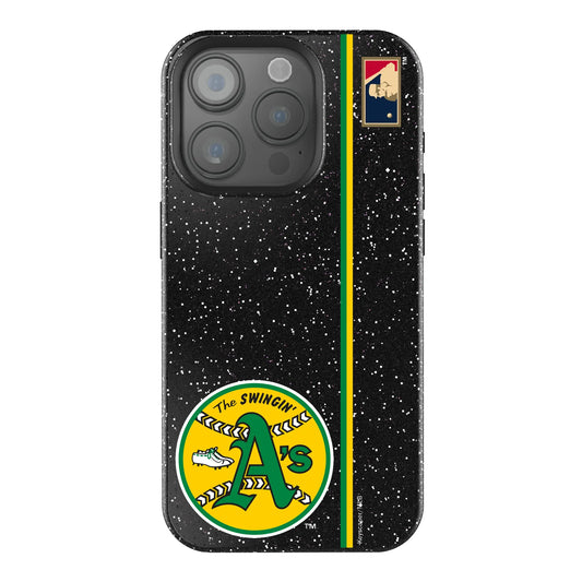 Oakland As 1971-1981 - Cooperstown Collection Sidebar Black Bling Phone Case for Apple iPhone