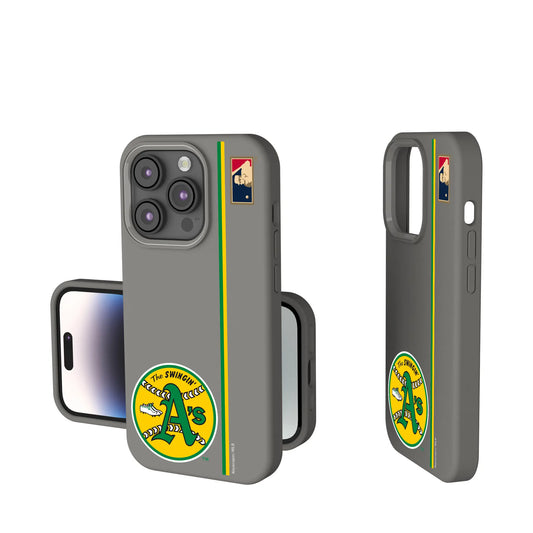 Oakland As 1971-1981 - Cooperstown Collection Sidebar Soft Touch Phone Case for Apple iPhone