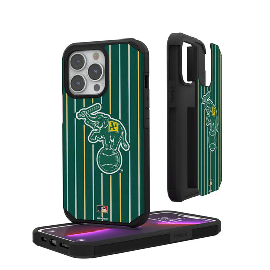 Oakland As Home 1988 - Cooperstown Collection Pinstripe Rugged Phone Case for Apple iPhone