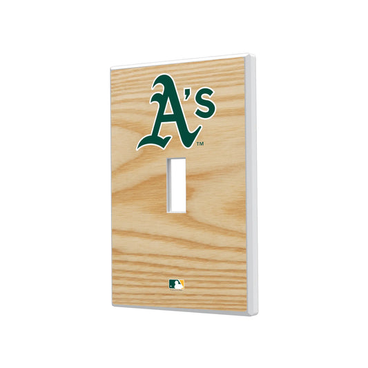 Oakland Athletics Baseball Bat Hidden-Screw Light Switch Plate