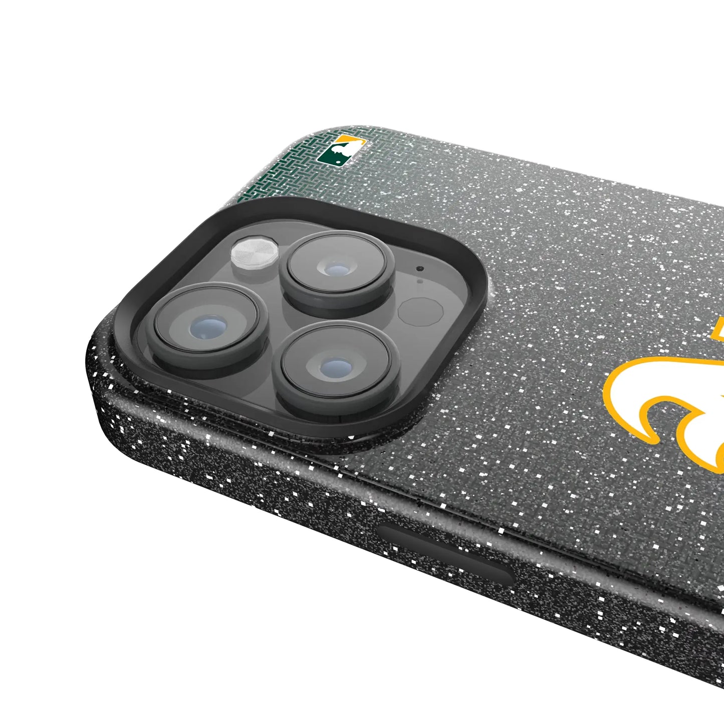 Oakland Athletics Linen Black Bling Phone Case for Apple iPhone