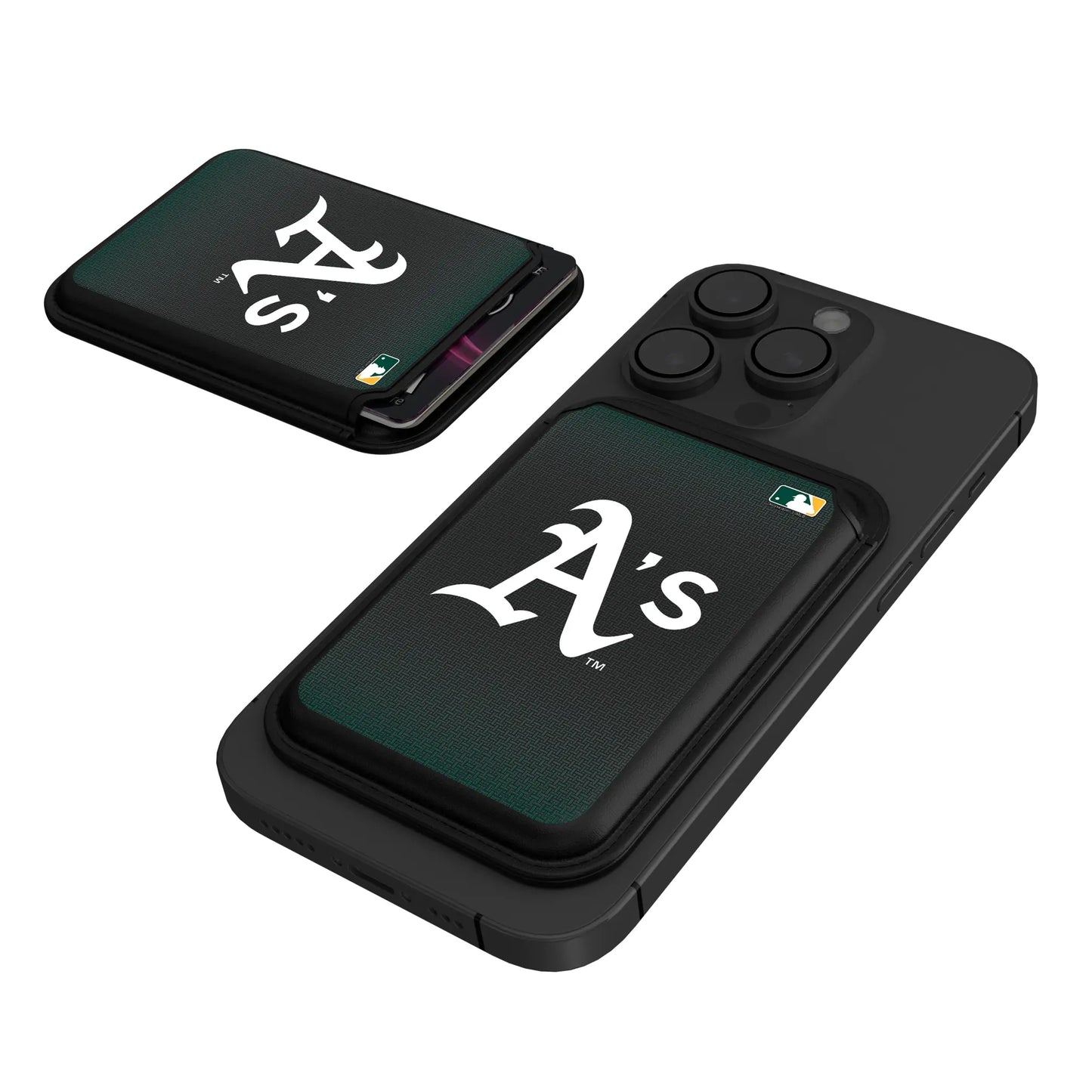 Oakland Athletics Linen Black Magnetic Credit Card Wallet