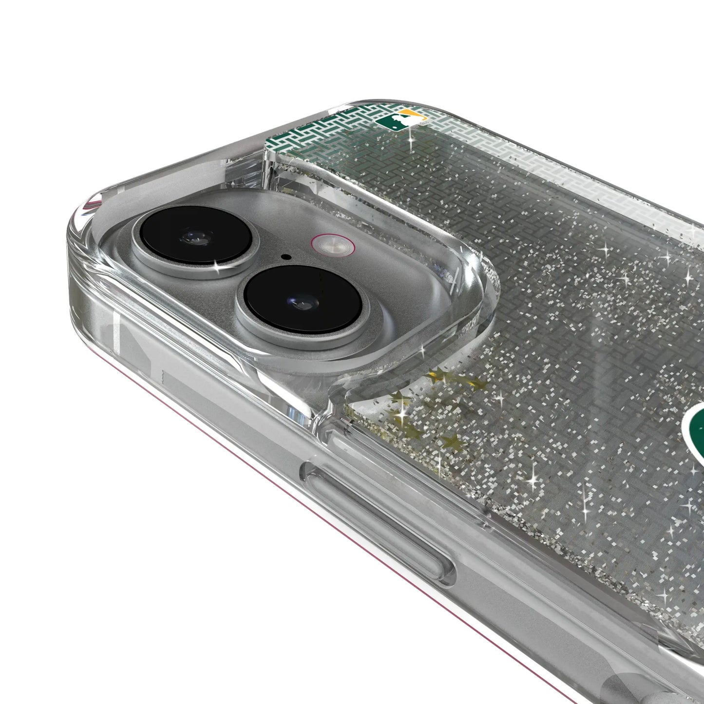 Oakland Athletics Linen Glitter Phone Case for Apple iPhone