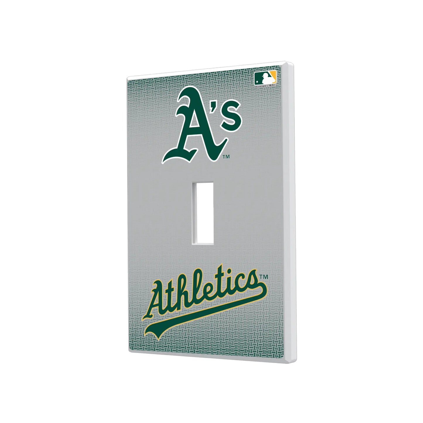 Oakland Athletics Linen Hidden-Screw Light Switch Plate