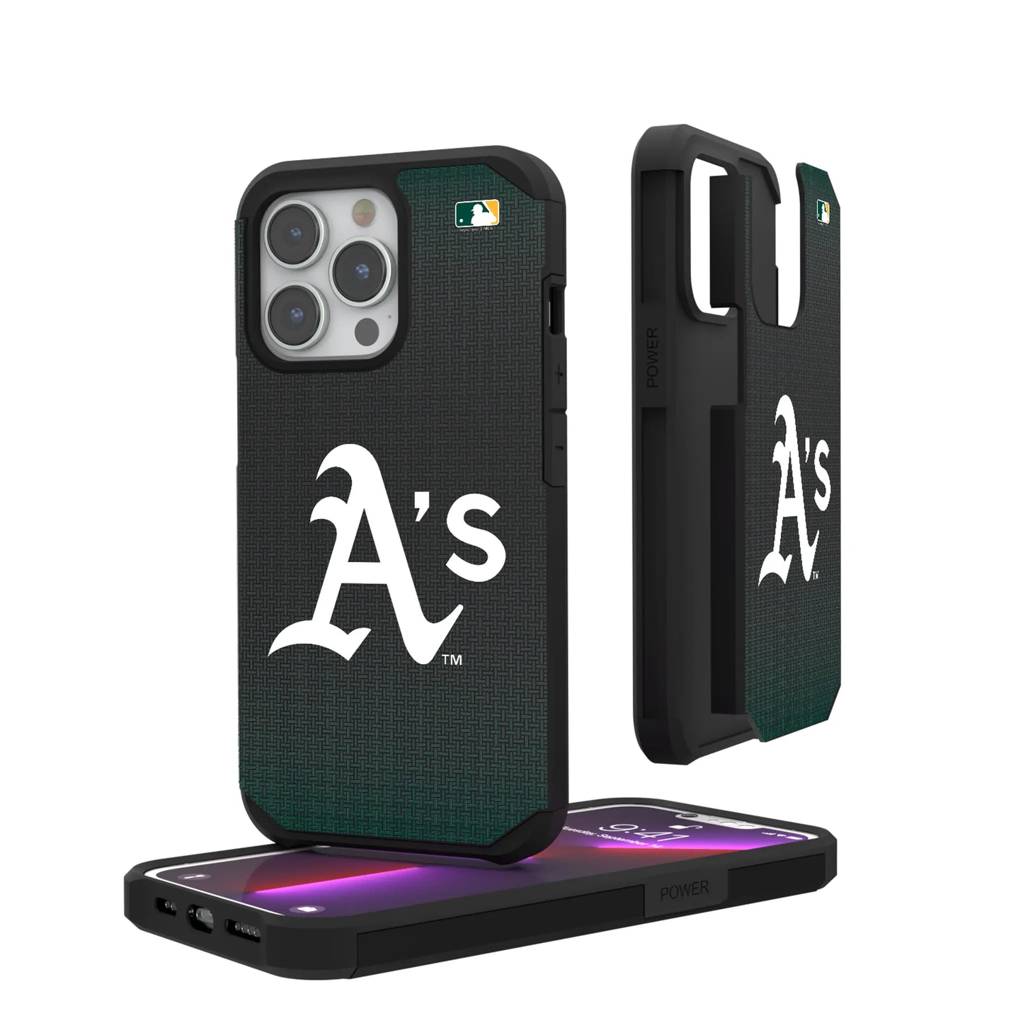 Oakland Athletics Linen Rugged Phone Case for Apple iPhone