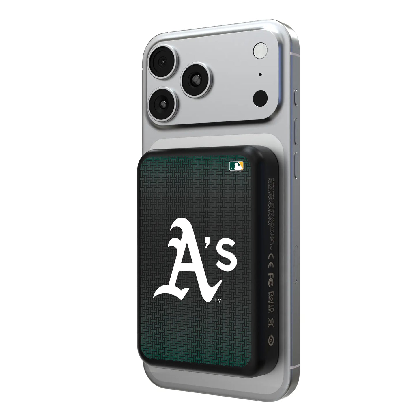 Oakland Athletics Linen Wireless Mag Power Bank