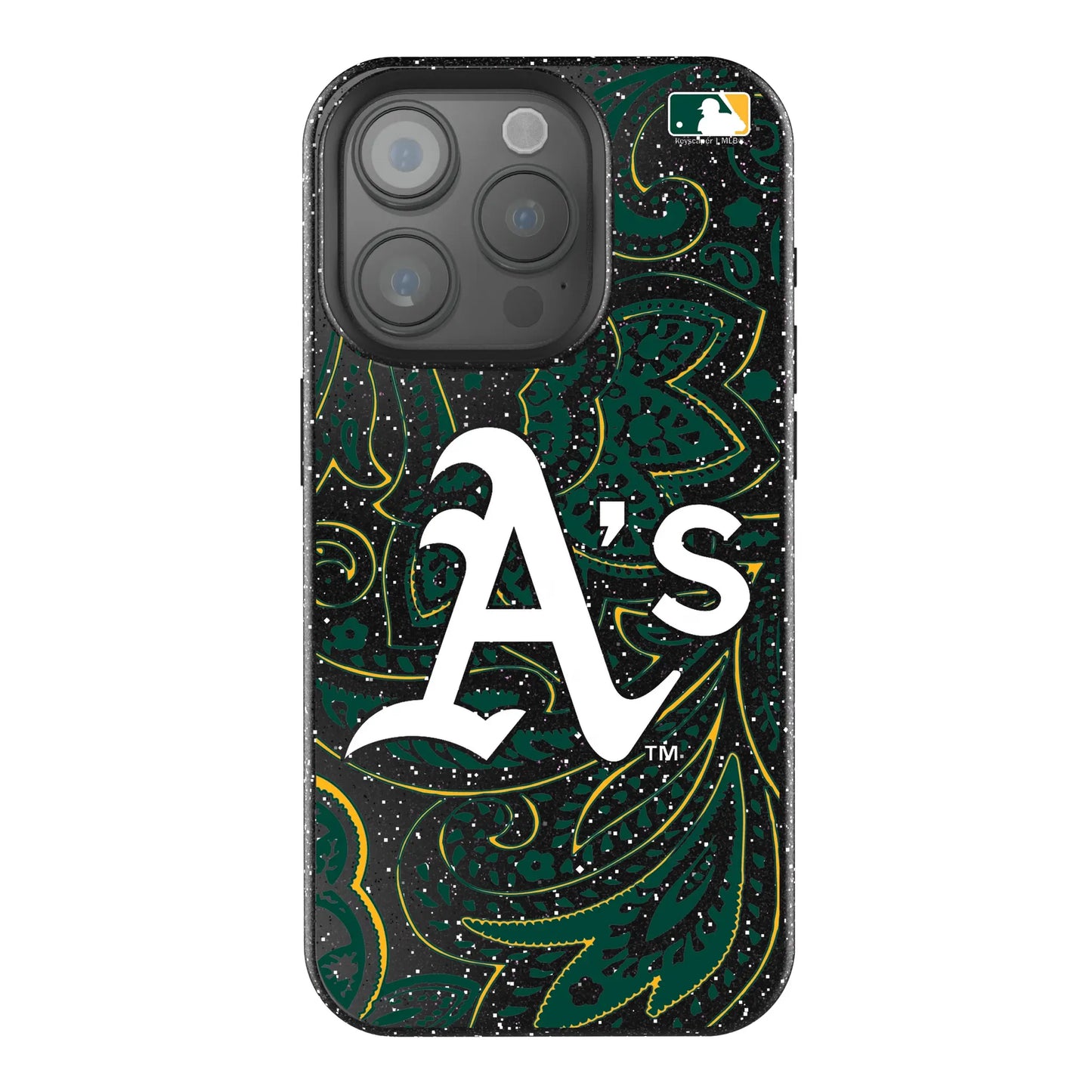 Oakland Athletics Paisley Black Bling Phone Case for Apple iPhone