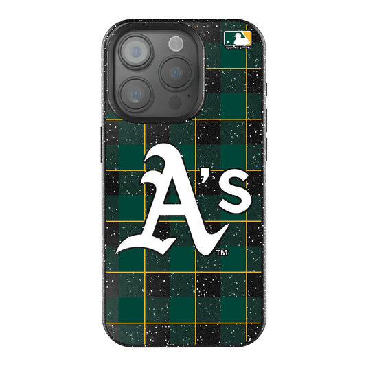 Oakland Athletics Plaid Black Bling Phone Case for Apple iPhone