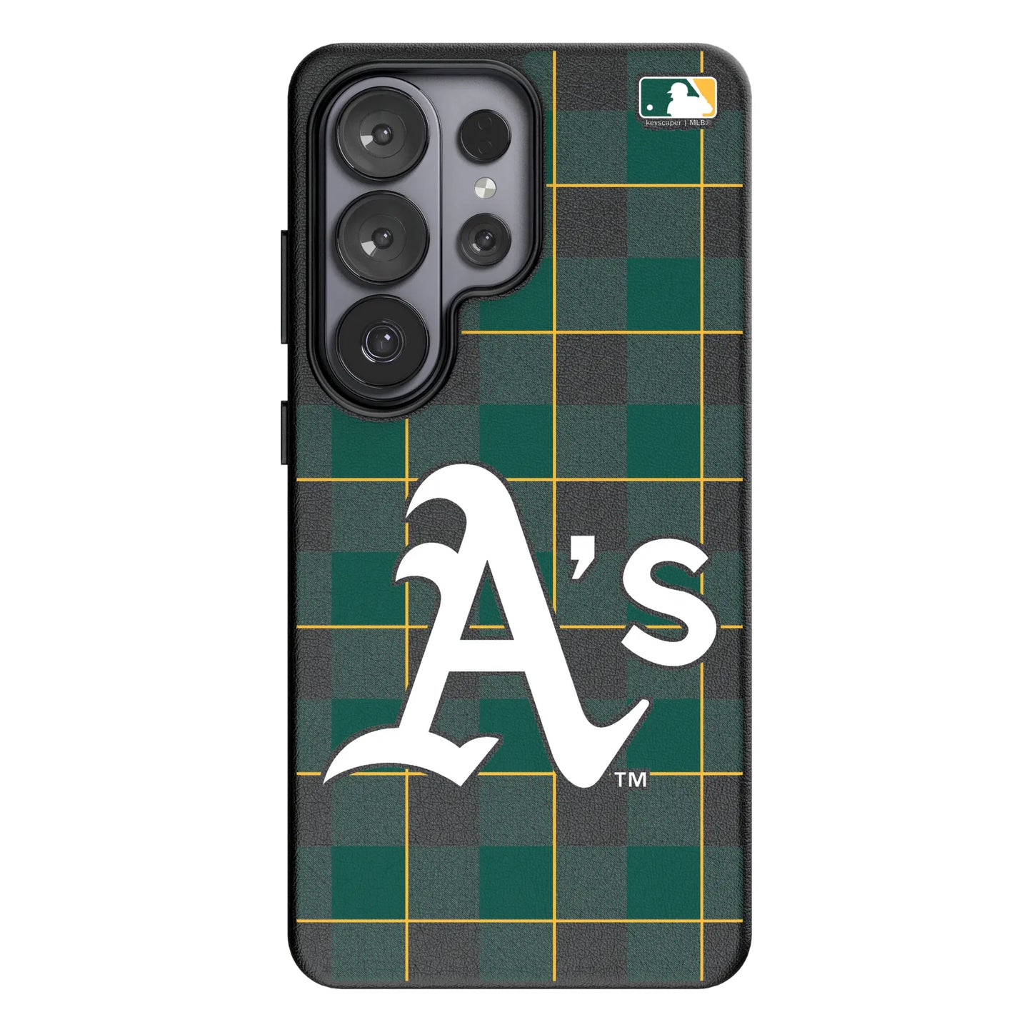 Oakland Athletics Plaid MagSafe Compatible Phone Case for Samsung Galaxy