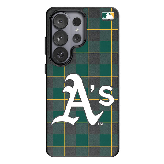 Oakland Athletics Plaid MagSafe Compatible Phone Case for Samsung Galaxy