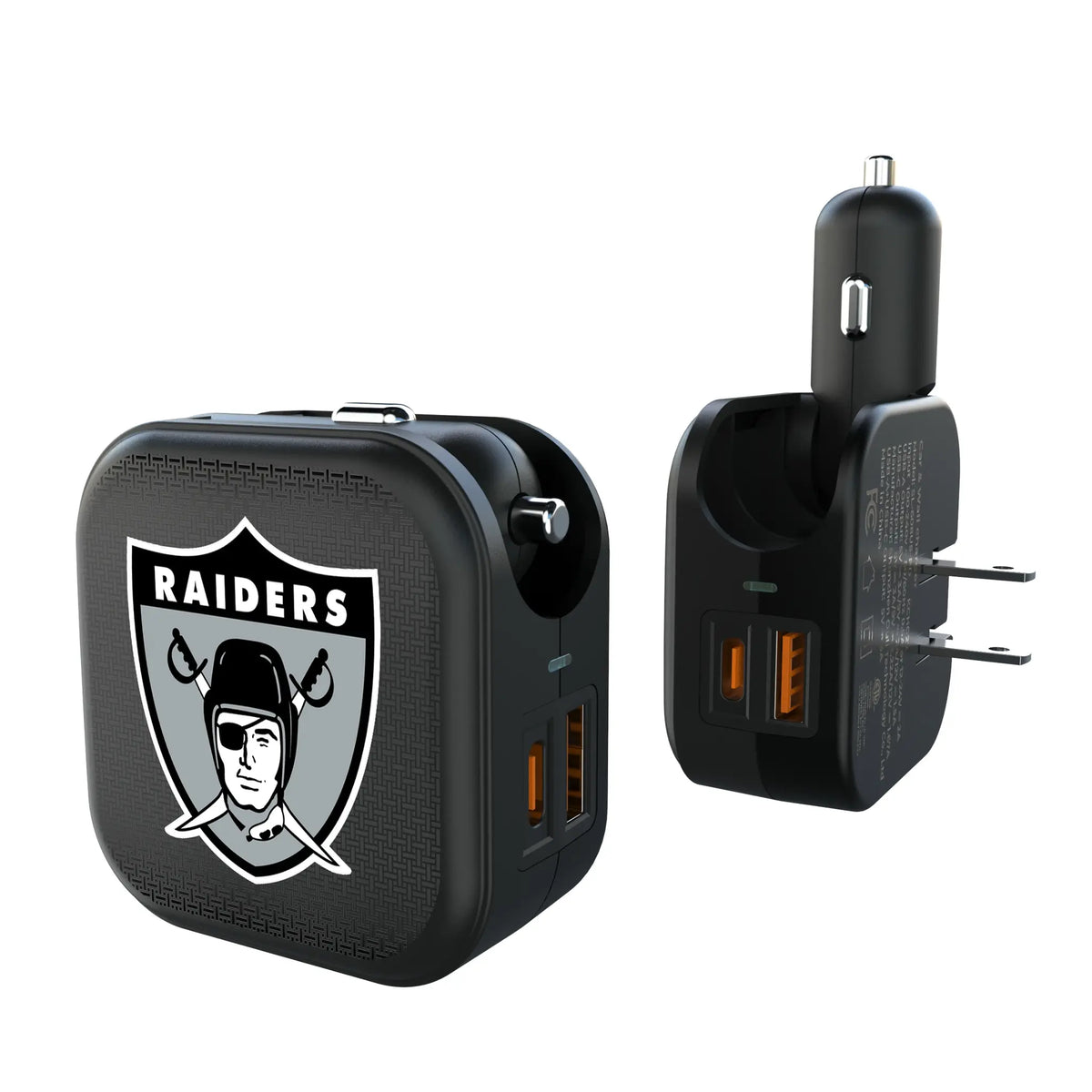 Oakland Raiders 1963 Historic Collection Linen 2 in 1 USB A/C Charger