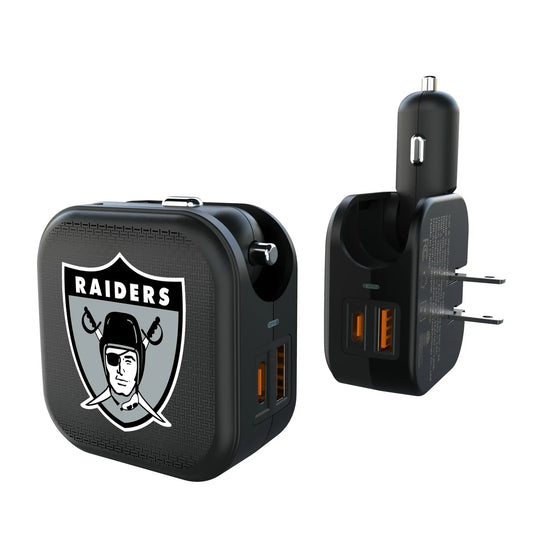 Oakland Raiders 1963 Historic Collection Linen 2 in 1 USB A/C Charger