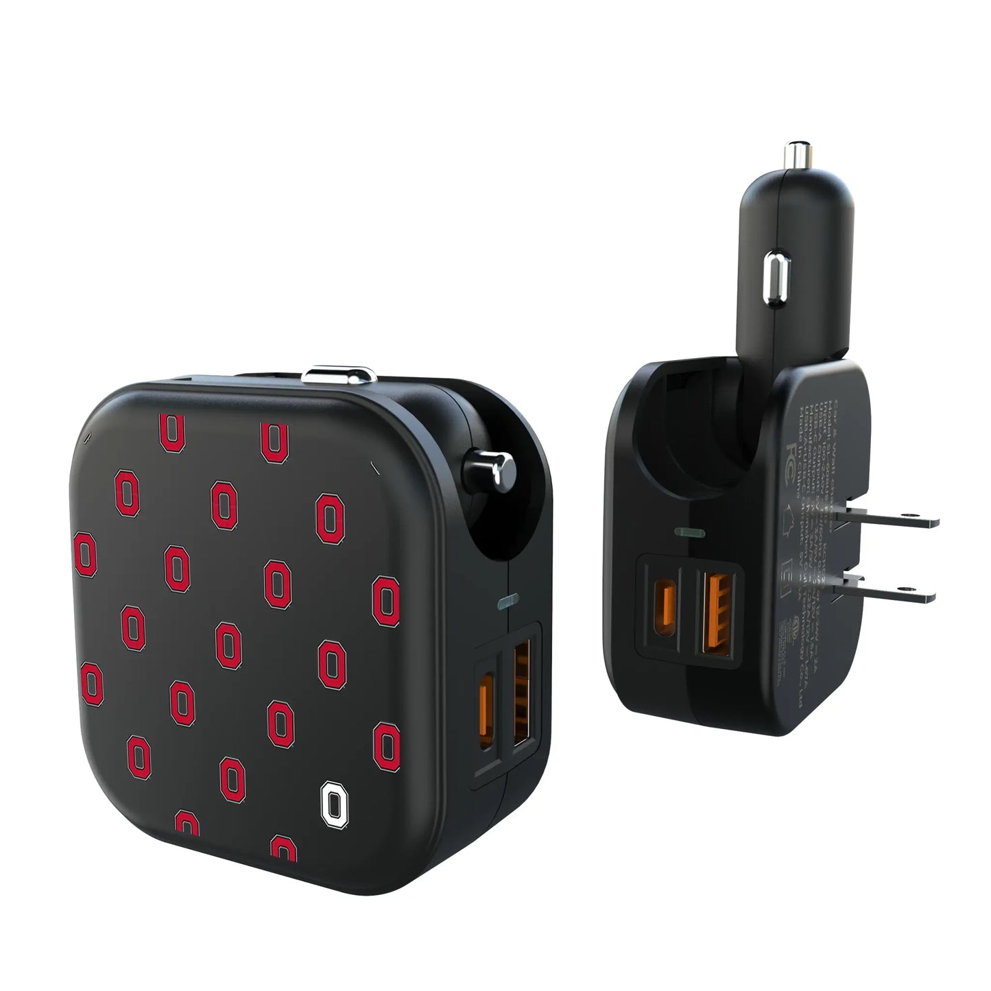 Ohio State University Buckeyes Fashion Pattern 2 in 1 USB A/C Charger