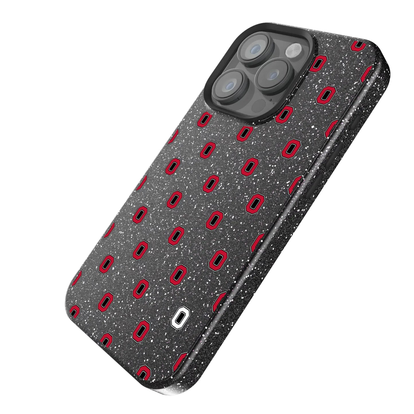 Ohio State University Buckeyes Fashion Pattern Black Bling Phone Case for Apple iPhone