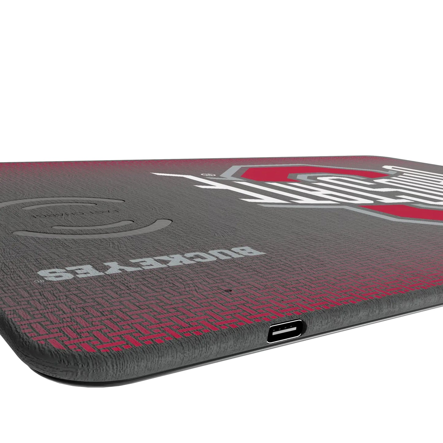 Ohio State University Buckeyes Linen 15-Watt Wireless Charger and Mouse Pad