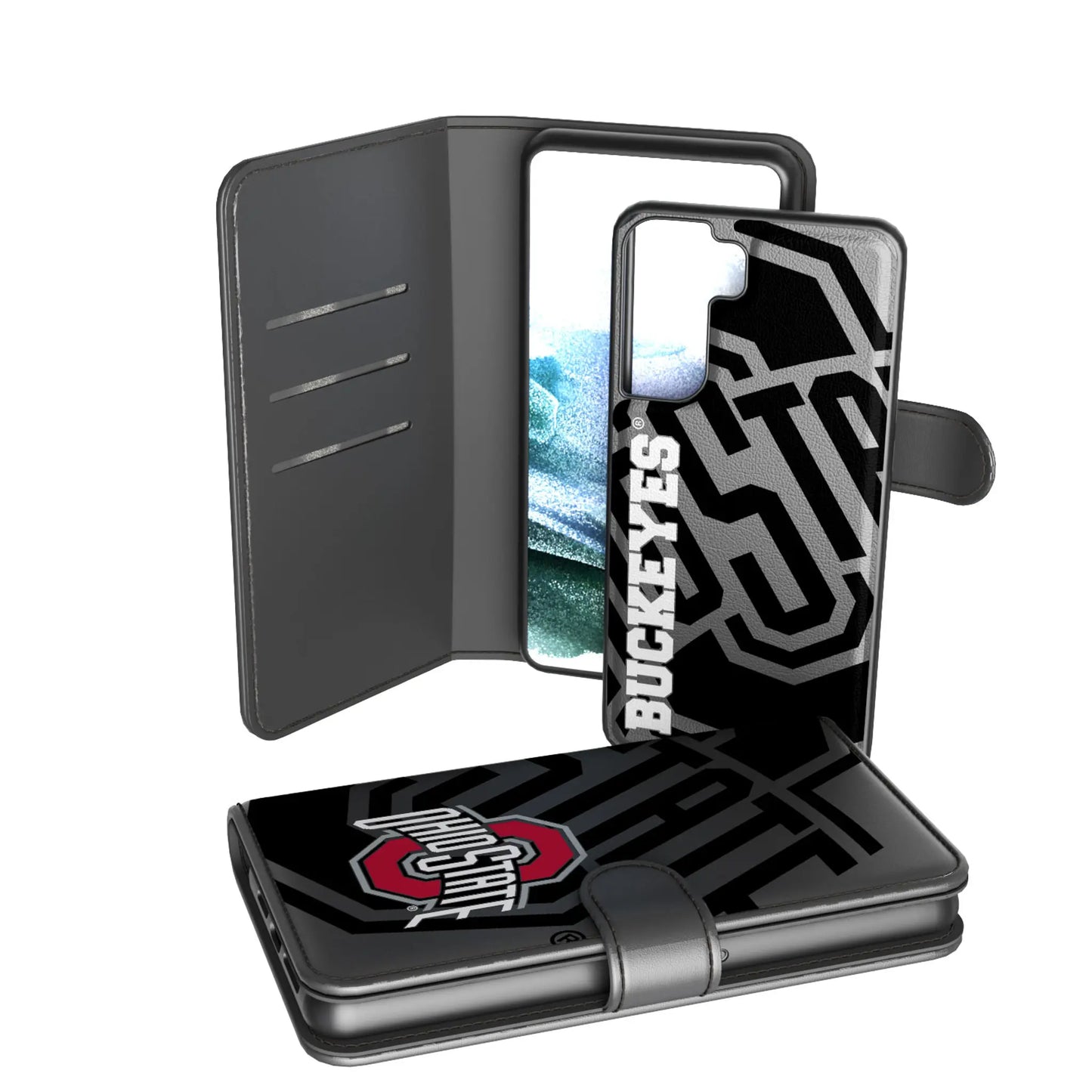 Ohio State University Buckeyes Monocolor Tilt Wallet Phone Case for Apple iPhone