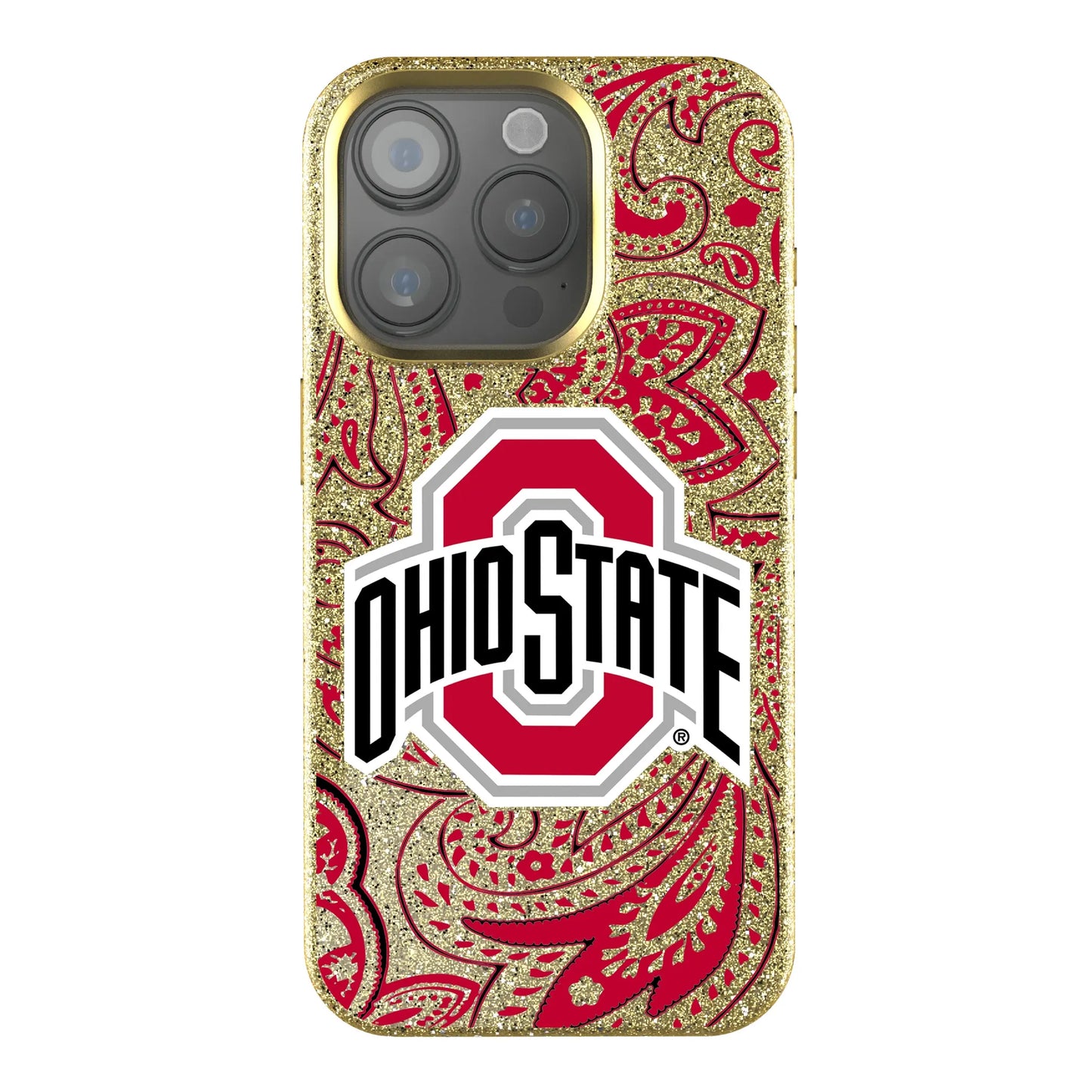 Ohio State University Buckeyes Paisley Bling Phone Case for Apple iPhone