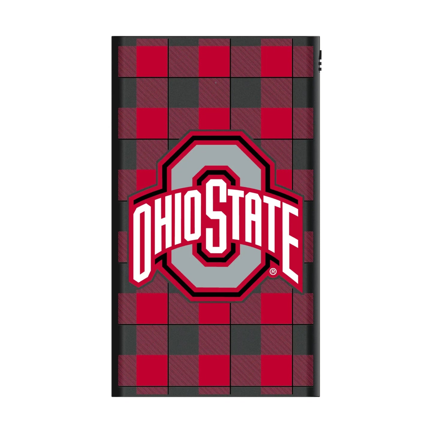 Ohio State University Buckeyes Plaid 5000mAh Flat Powerbank