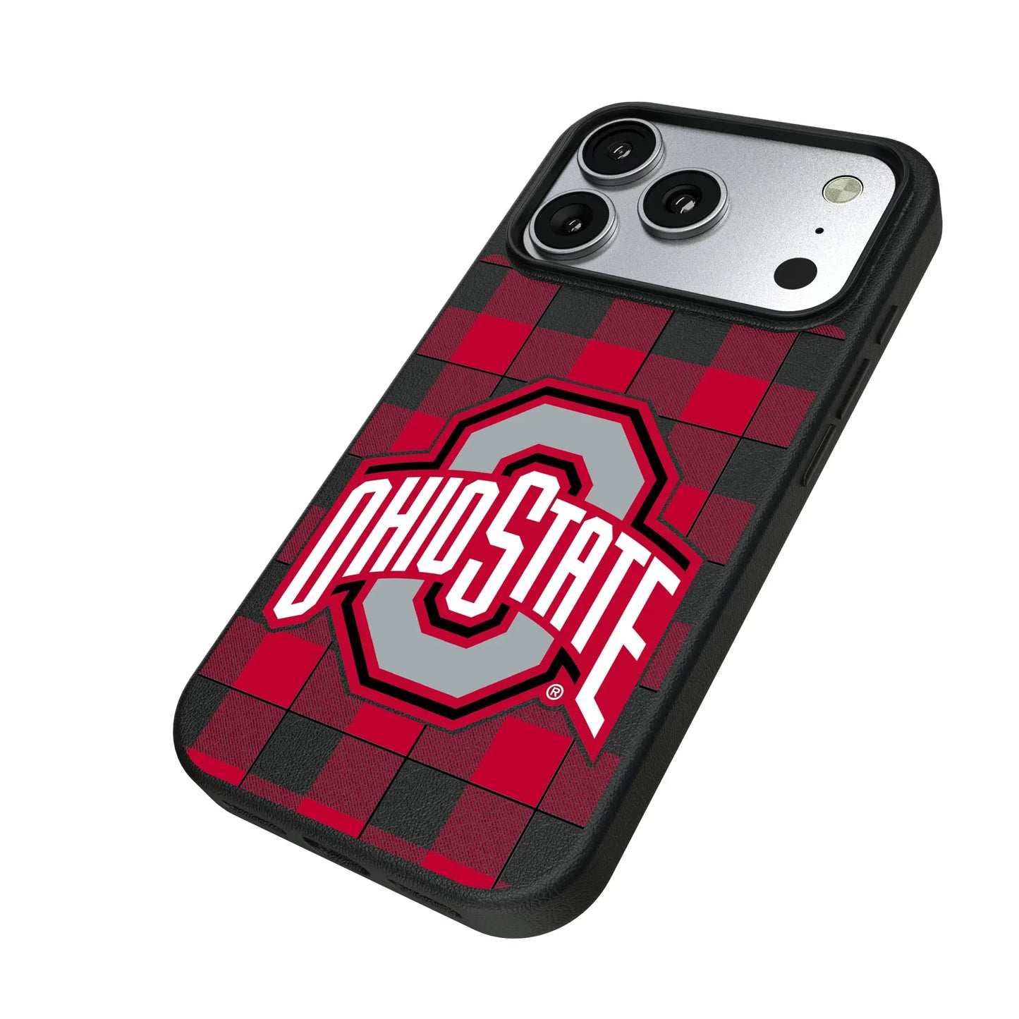 Ohio State University Buckeyes Plaid MagSafe Compatible Phone Case for Apple iPhone