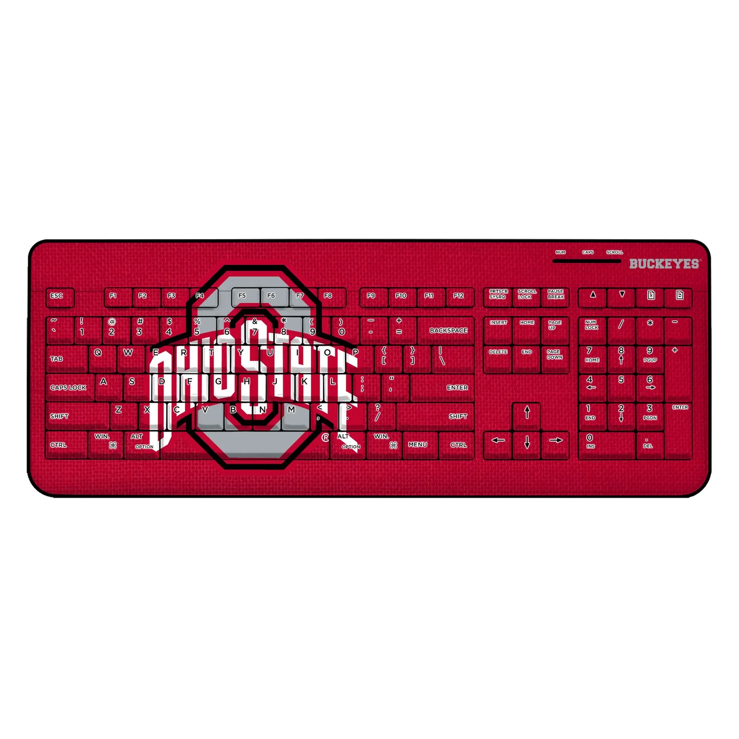 Ohio State University Buckeyes Solid Wireless USB Keyboard